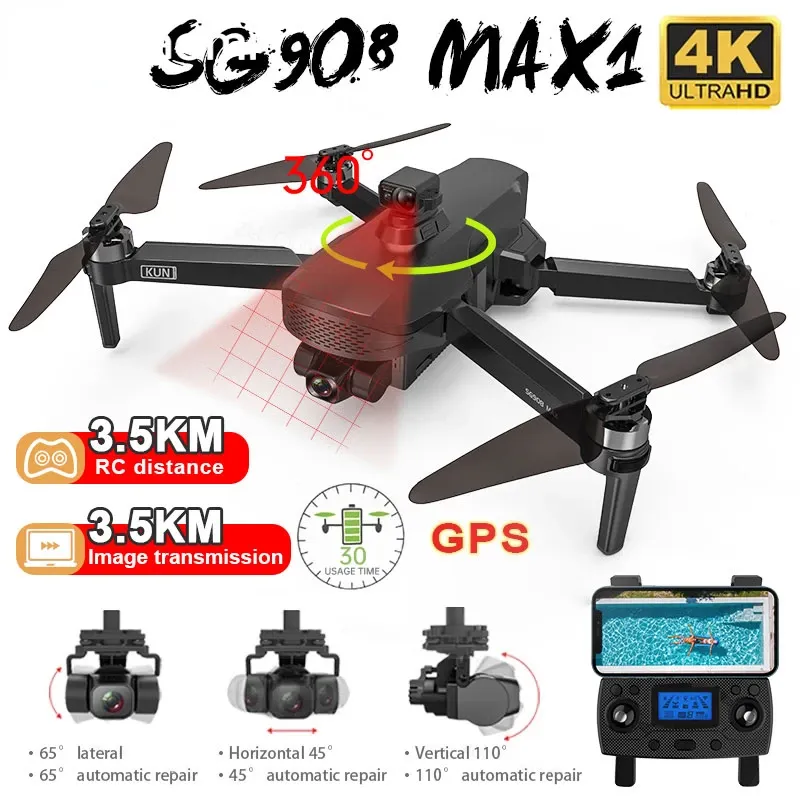 Drones GPS Drone 4K Професона 3 -оки Gimbal HD Camera 2.4g Wi -Fi Dron 3KM RC Helicopter Quadcopter VS SG906