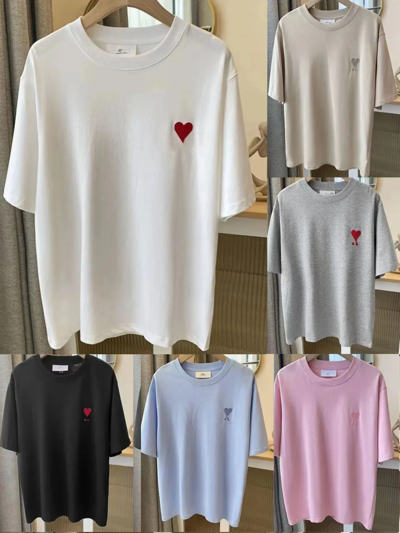 Amis Mens Womens Designer T-Shirt Sommer Tee Shirts Mode Tops s Marke Unisex Style Baumwolle T-Shirt Designer Shirt Männer T-Shirts Luxus Kurzärmel Kleidung Größe S-XL