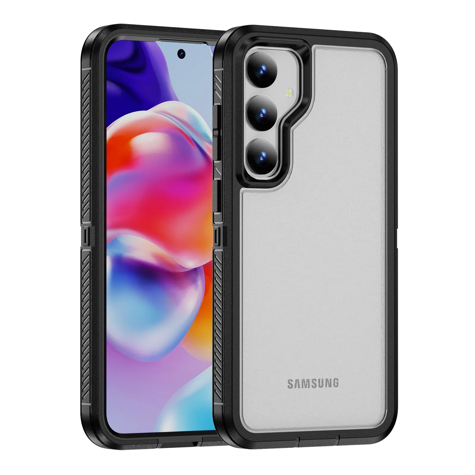 Phone Cases For Samsung S24 S23 FE A15 A14 A34 A54 S22 Ultra Plus 4G 5G Rugged Anti Slide Back Cover Case