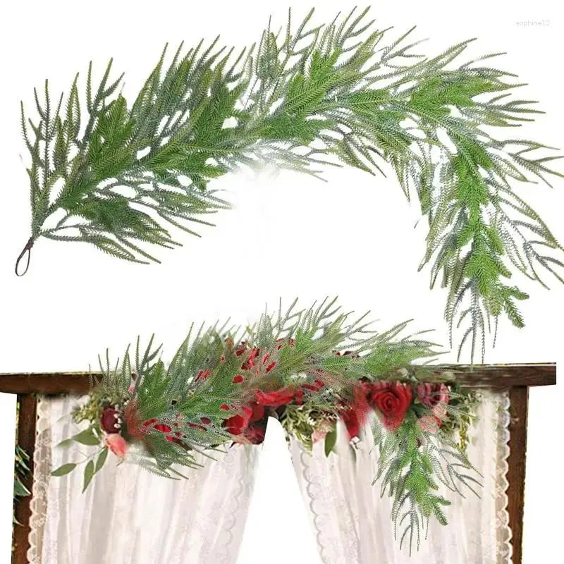 Decorative Flowers Christmas 5Ft Greenery Garland Cypress Rattan Wedding Decoration Holiday Artificial Tools