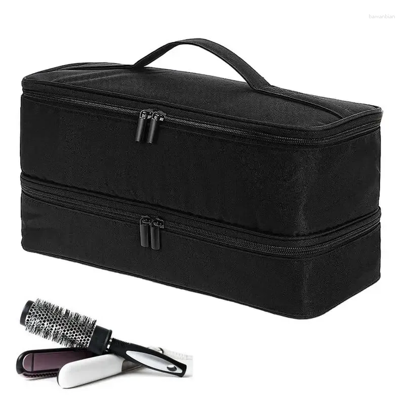 Bolsas de armazenamento Caixa de camada dupla para Clippers Scissors Suppliações de corte de tesouras resistentes à água Secador/estilo de cabelo resistente à água