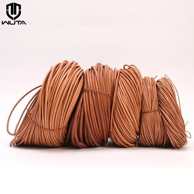 WUTA 2/5 Meters 100% Genuine Leather Cord Round Rope 1.5-6mm Leather Strap Strings Woven Rope Jewelry Necklace Bracelet Lace