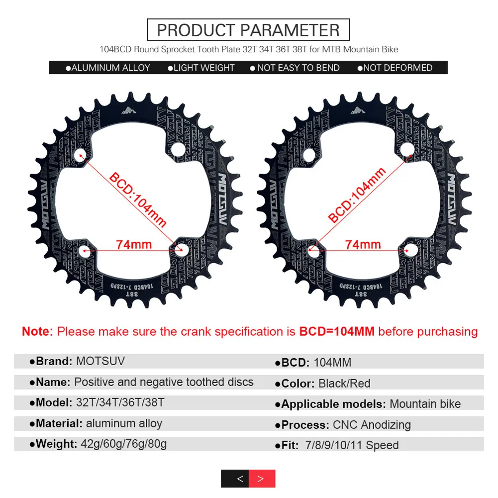 Bicicleta eléctrica Ebike Chalecring 32/34/66/38T Adaptador de encadenador de alta calidad para Bafang BBS01/02 Piezas de bicicleta eléctrica de motor