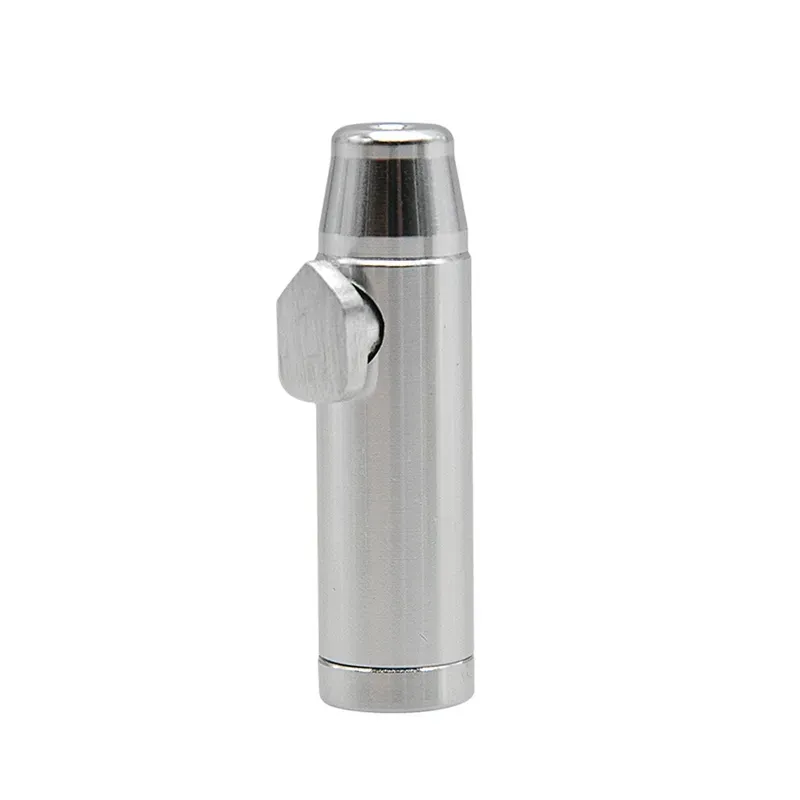 Bullet Shape Metal Snuff Snorter Sniffer Pipe Tobacco Pipes Cigarette Dispenser Mini Sniff Metal Tube Nasal Aluminum Bottle Bullet-shaped Rocket Portable Smoking