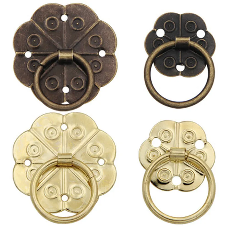 5pcs 20/30mm Furniture Handles Puxador Knob Door Hardware Small Handle Tin Packing Boxes Decorated Antique Plum Suitcase