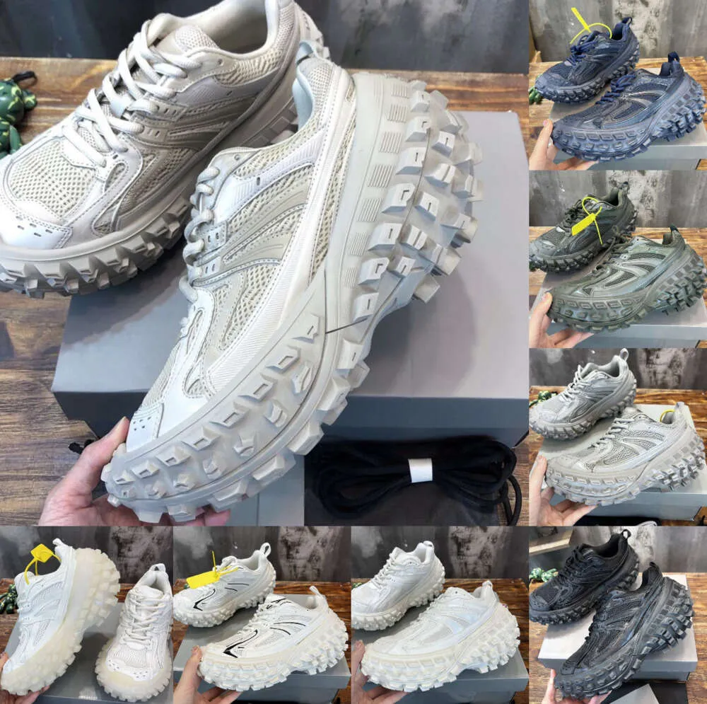 Defender Sneakers Buty Summer 22 Kobiety mężczyzn Buty opony gumowe tata Chunky Sneaker Casual Fashion Mesh i nylonowe rozmiar butów Extreme Tire Tread Sole 3jjjy