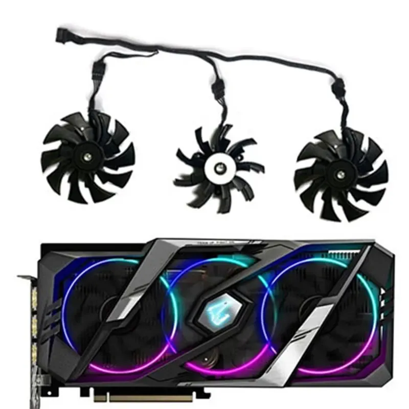 패드 새로운 95mm PLD10015B12H 기가 바이트 Aorus Geforce RTX 2060 2070 2080 Ti Super 8G 그래픽 카드 냉각에 대한 냉각 팬 교체