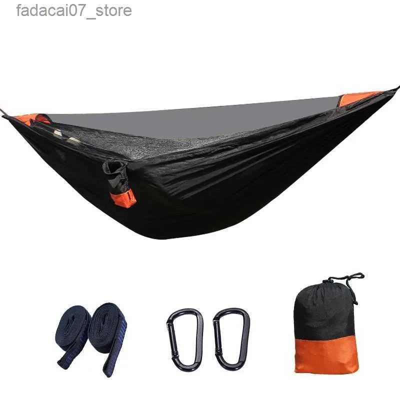 Hammocks 2Person Outdoor Camping Wiselant 2.8x1,4m/9.2x4,6 stóp lekkie zawieszone komary netto wiszą