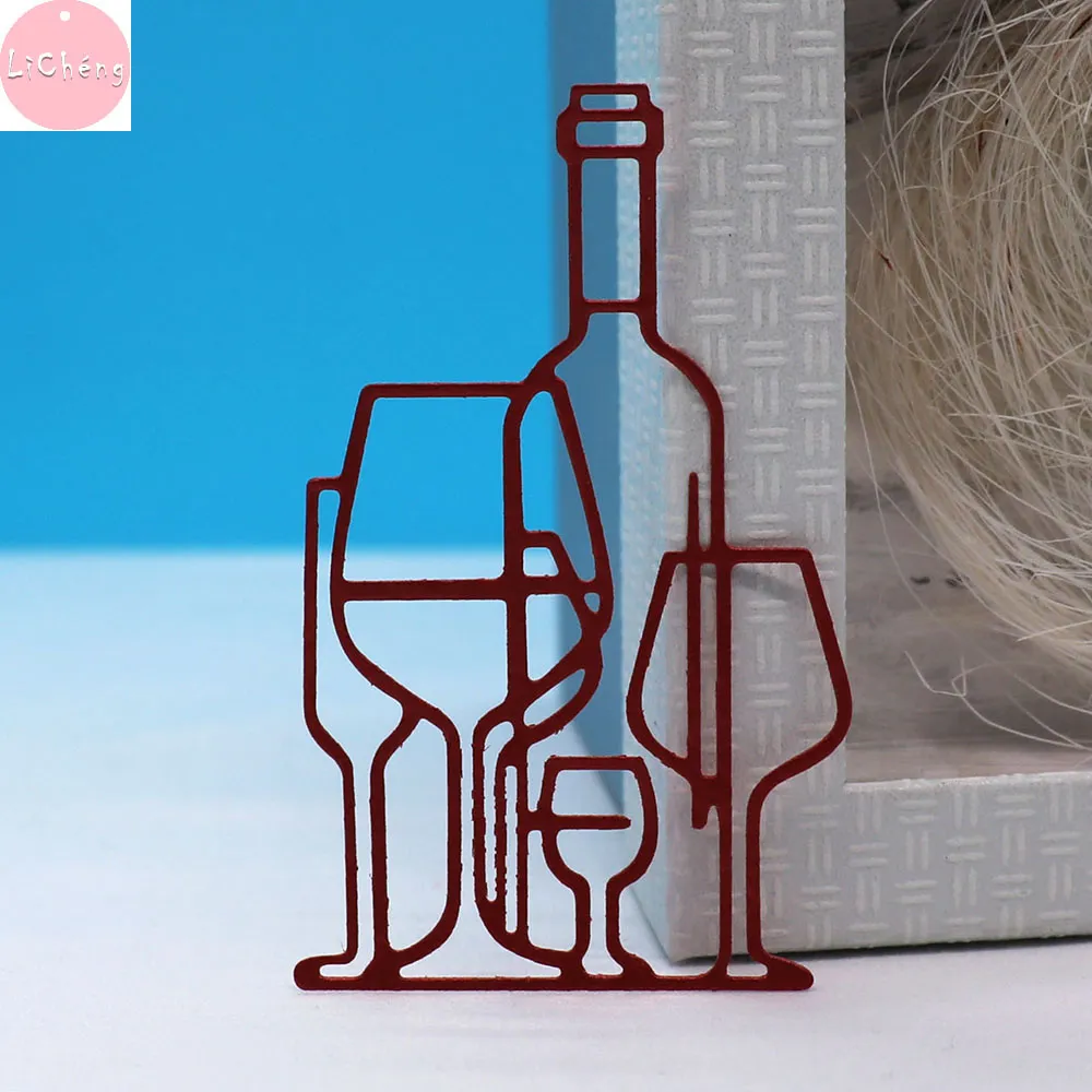 Verres à vin Slimline Carte Die Cut Metal Craft Nouveaux tampons et matrices pour carte de papier fabrication de bricolage à main en relâchement des enfants artisanat artisanat