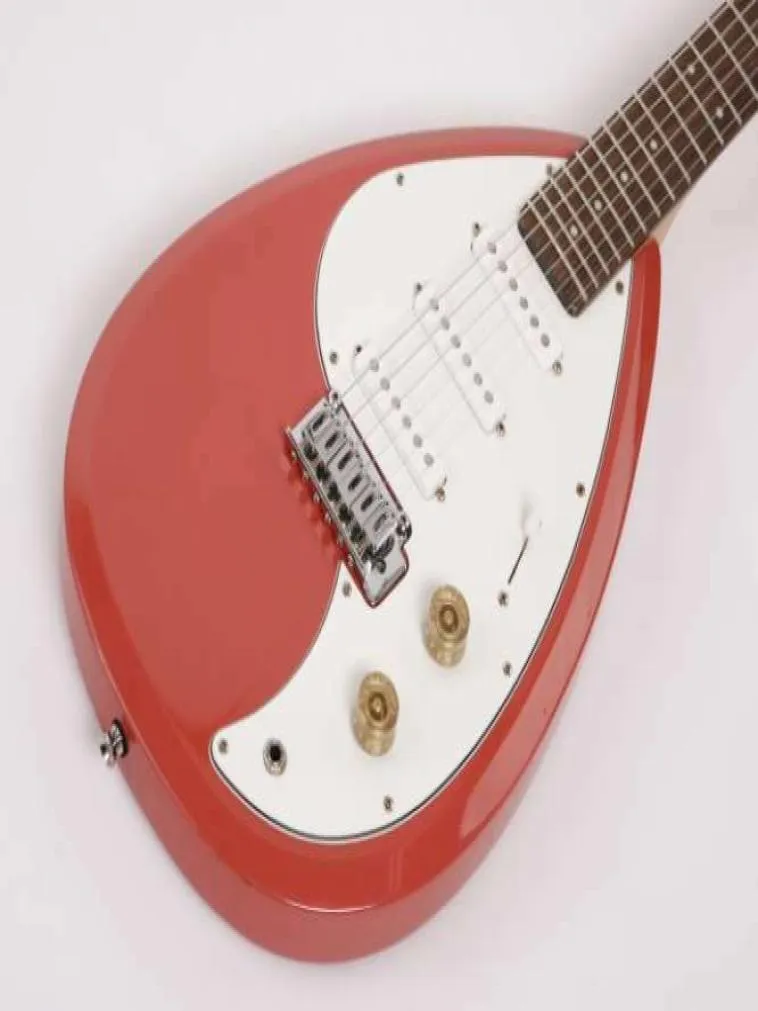 Vox Mark III Red Teardrop Guitar White Brian Jones 3 Single Coil Pickups Chrome Hardware Factory Outlet5692264