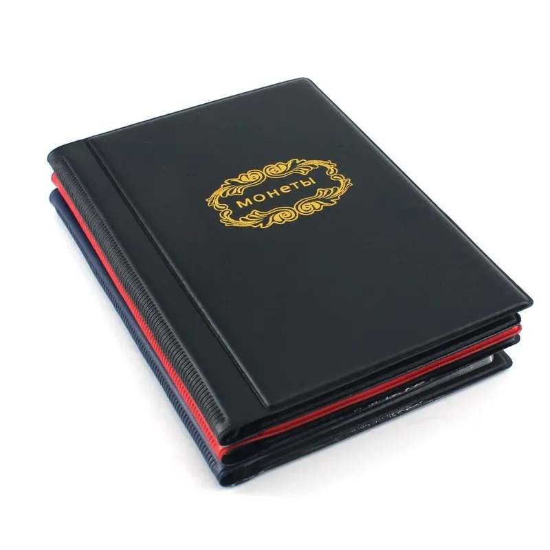 2024 Mini Russian Coin Album 10 Pages 120 Units Pocket Coin Collection Book Coin Protection Album Red Black Blue 3 Colorsfor Pocket Coin for