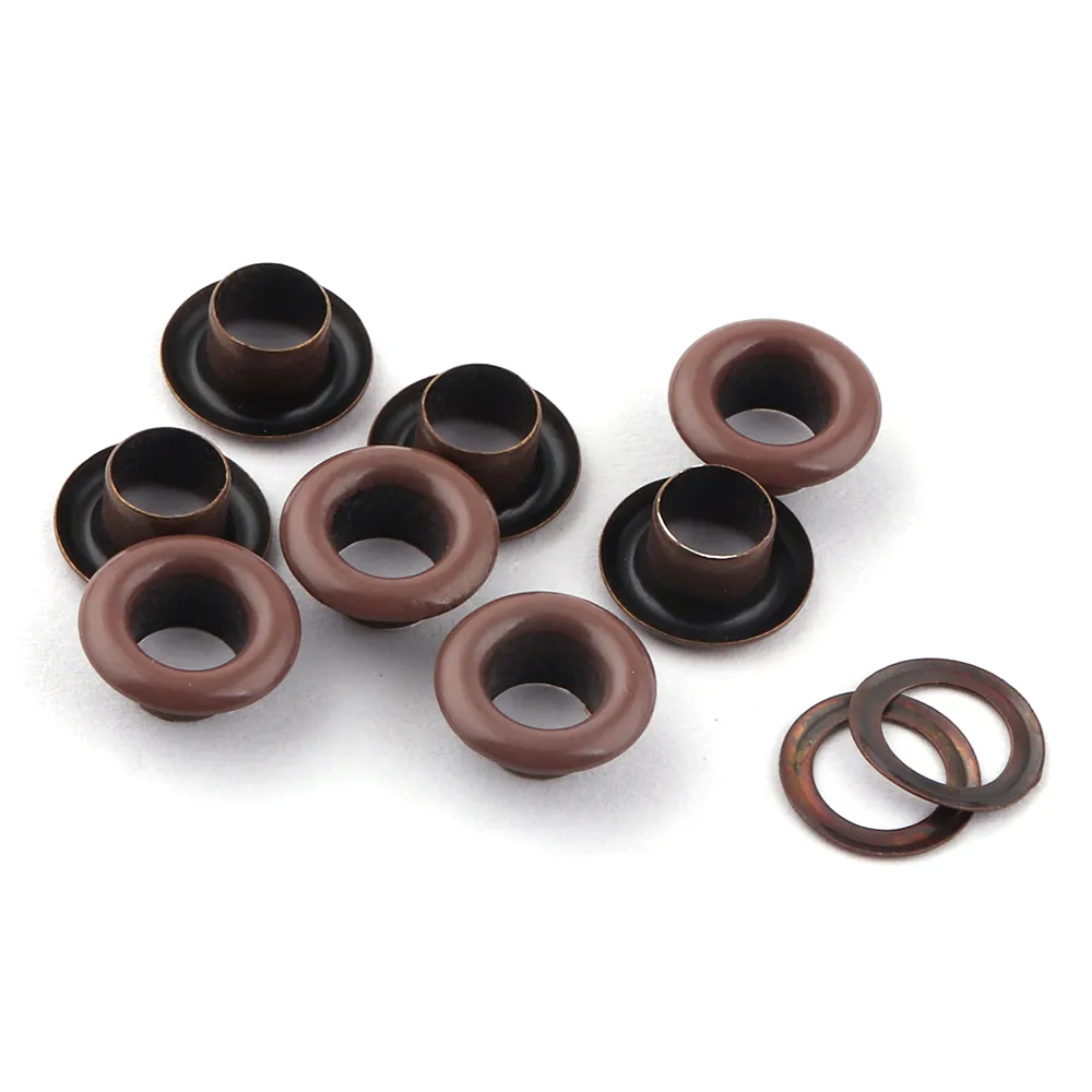 5mm Rose Gold Metal Eyelets GROMMETS MED Tvättar Mässing Eyelets For Purse Canvas Clothes Leather Craft Shoes Webbing Accessories