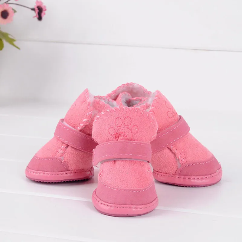 4PCS/Set Winter Warm Pet Dog Cat Shoes For Dogs Non-slip Puppy Dog Snow Boots Chihuahua Shih Tzu Shoe For Small Medium Dogs