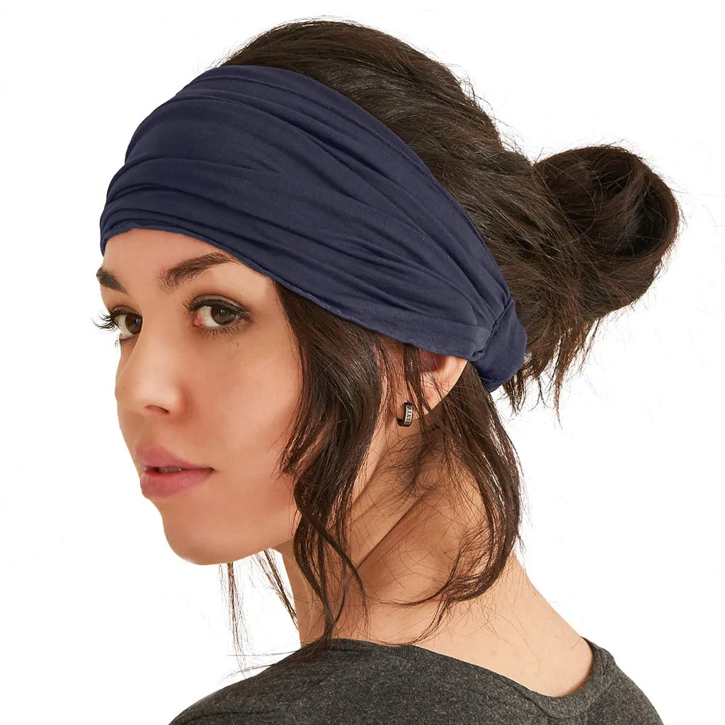 Quick Dry Sports Headband For Men Women, Stretchy Yoga Fitness Sweatbands Moisture Wicking Sweat Hair Band Head Tie Scarf Head Strap Under Helmet Liner For Tennis Pilates Cycling Workout