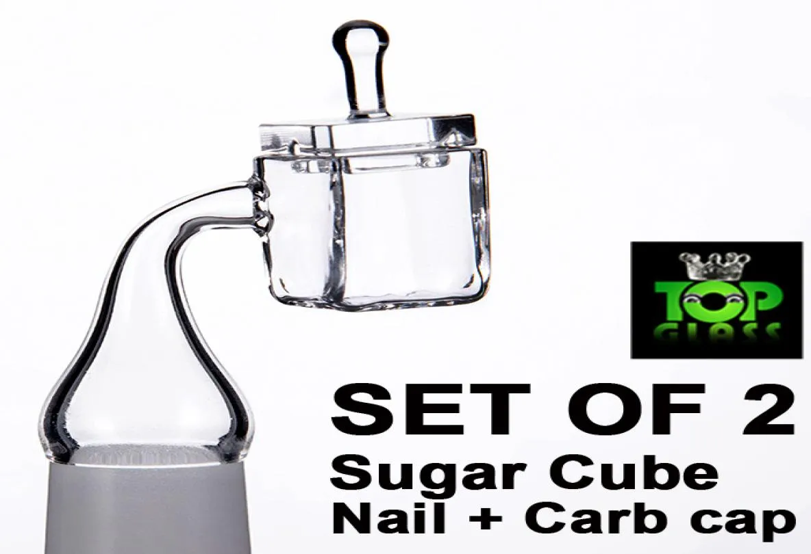 Pure Quartz Sugar Cube Banger Nails com 10 144 188mm de tampa de carboidrato de articulação de articulação fosca de 188 mm de 27503714