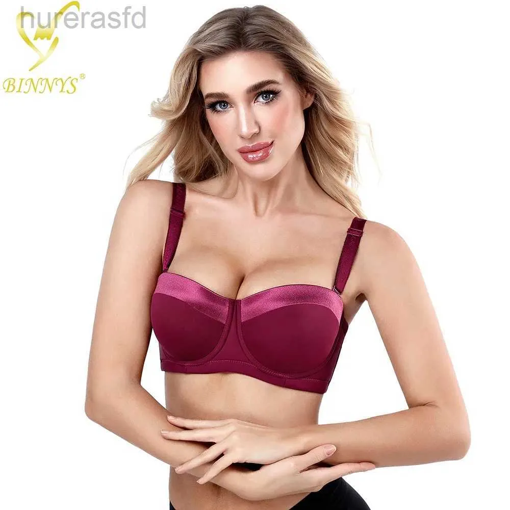 Bras BINNYS Women Strapless Bra D Cup 38d Female Lingerie Plus Size Big Cup Underwear Ladies Large Size Bras 240410