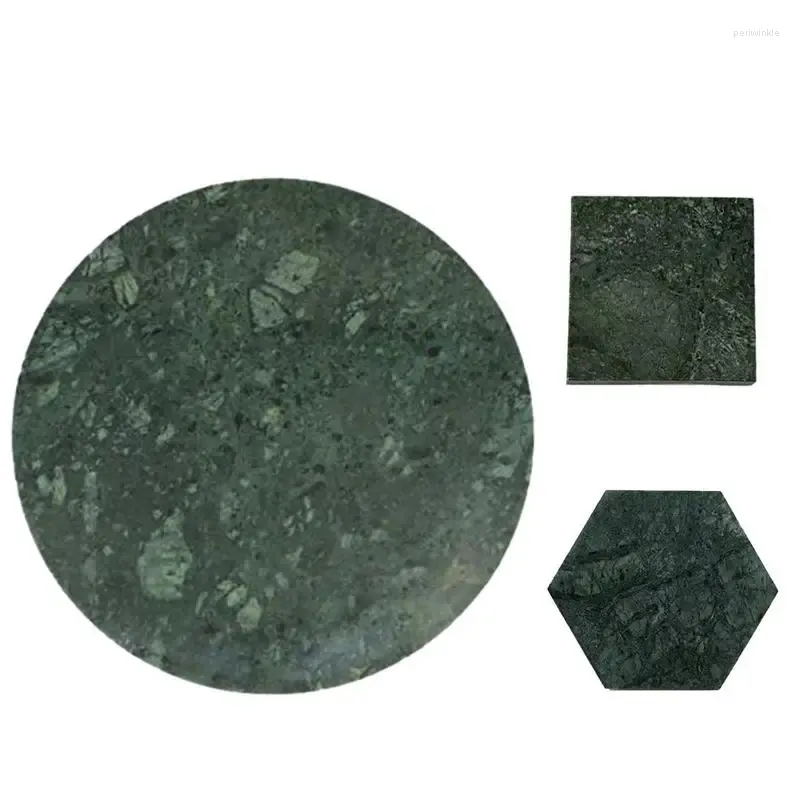 Table Mats Marble Coasters Coffee Cup Stone Round Square Hexagonal Shaped Luxury Aesthetic