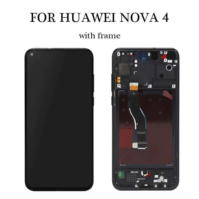 6.4 tum display för Huawei Nova 4 LCD VCE-AL00 VCE-TL00 VCE-L22 Pekskärm Digitizer Assembly Parts Replacement