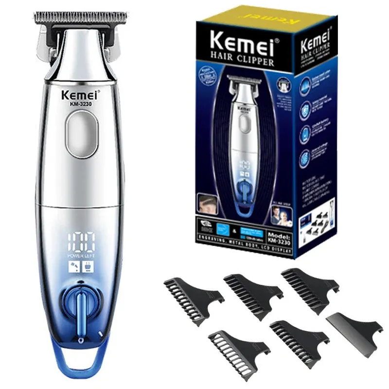 TRIMMERS ORIGINALE KEMEI 0MM TRIMPER PROFESSITÀ PER UN U da uomini TRIMER ELETTRICO CAPPELLO DI BARBER USB TRIMER ACCOLUTO DELLA MACCHI