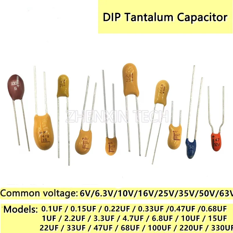 10pcs/lot Dip Tantalum Compacitor 16V 25 В 35 В 50 В 0,1 UF 2,2 UF 3,3 4,7UF 10UF 22UF 47UF 100UF 104 105 224 474 105 225 475 106 107 107