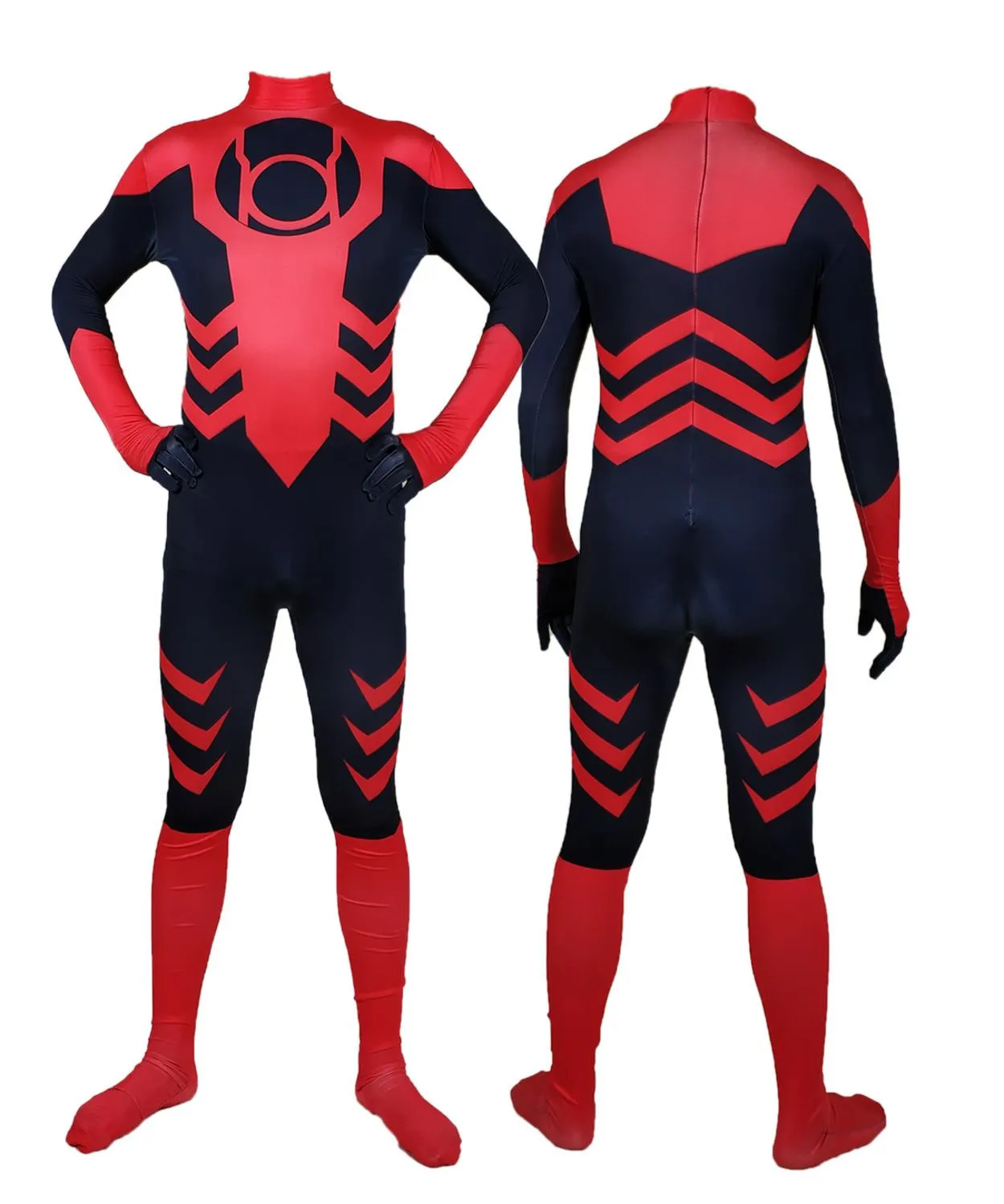 Vuxna barnen röd lykta cosplay kostym halloween zentai bodysuit man pojkar manlig superhjälte kostym