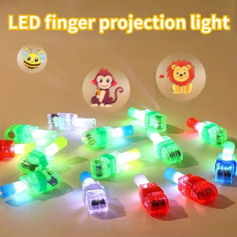 Carton de dessin animé Projection légère anneau de doigt détachable LED LED LUMINENT SMALT TOY 240408