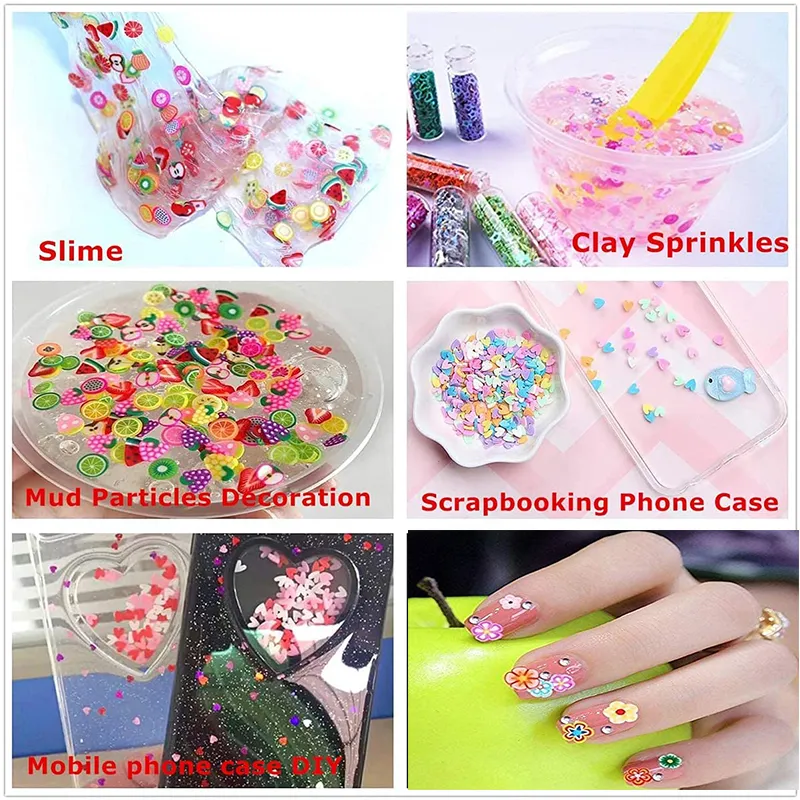 Slices en polymère 20g / sac Slivette de shaker 17 styles pour Noël Halloween DIY Crafts Slime Making and Nail Cell Phone Decoration