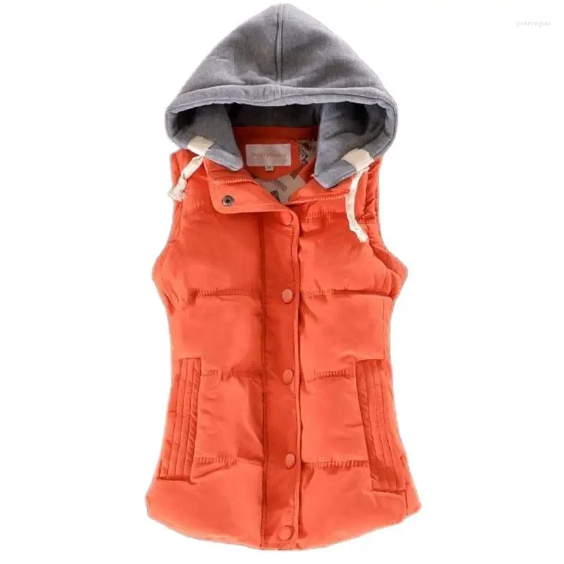 Women's Vests 2024 Spring Woman Warm Down Female Thick Vest Women Removable Hooded Doudoune Abajo Waistcoat Parkas