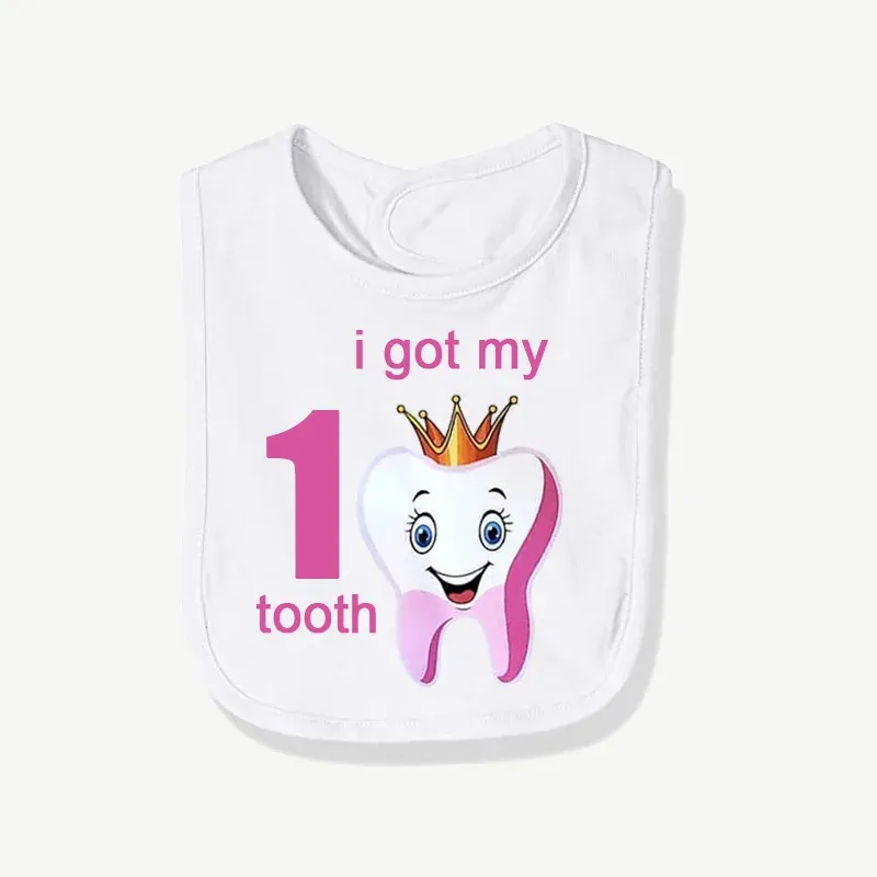 Ragazzo o ragazza Ho ricevuto il mio primo bavaglio dente Baby shower Gender Rey Regalo presente 1 ° Annuncio di denti Birthday Photo Props