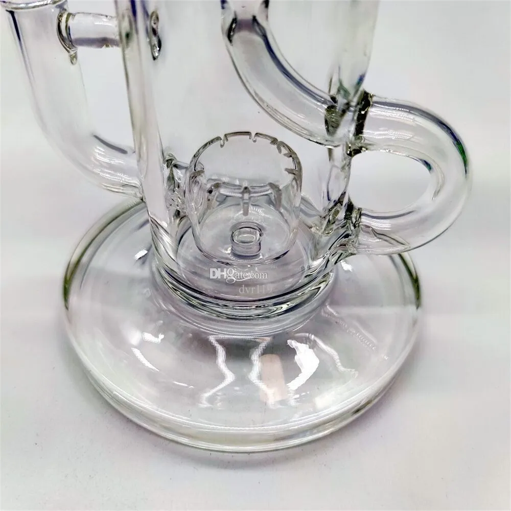 10 pouces Fab Egg Slit Hub Deluxe Recycler Verre Bong Bong Pipe de conduite Waterlah 14 mm