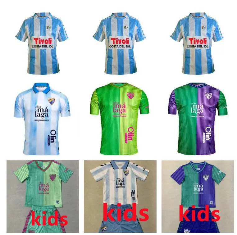 23 24 25 Jerseys de football Malaga 2023 2024 2025 OKAZAKI Jersey Juanpi Adrian Football Shirt Santos Camiseta de Futbol Cf N'Daye Men Kid Kit Kit