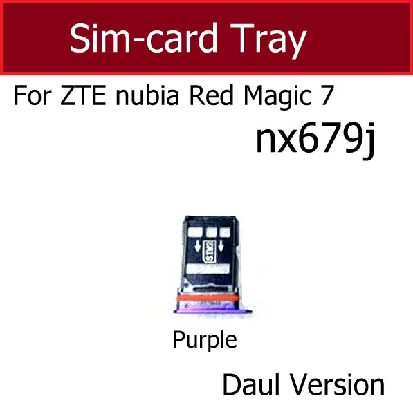 SIM -kortfackhållare Adapter för ZTE Nubia Red Magic 7 7 Pro NX679J NX709J Card Sim Card Reader Reparationsdelar