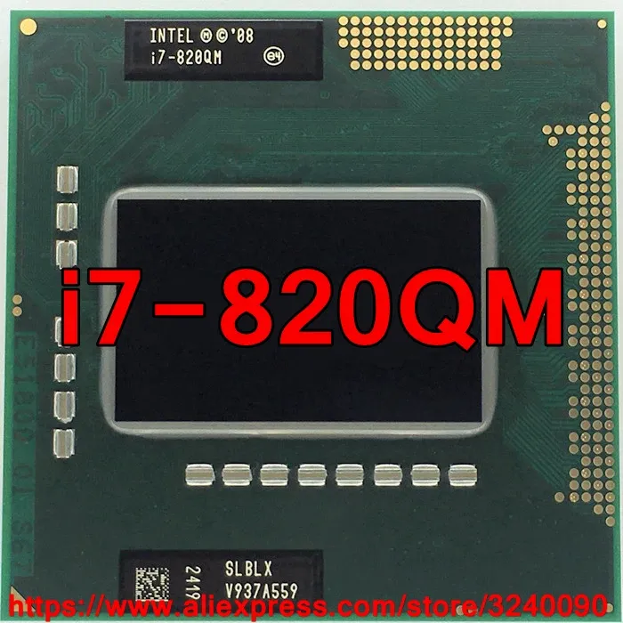 CPUS originale Lntel core i7 820qm 1.73ghz i7840qm quadcore i7 820q PGA988 SLBLX Mobile CPU Laptop Processore gratuito