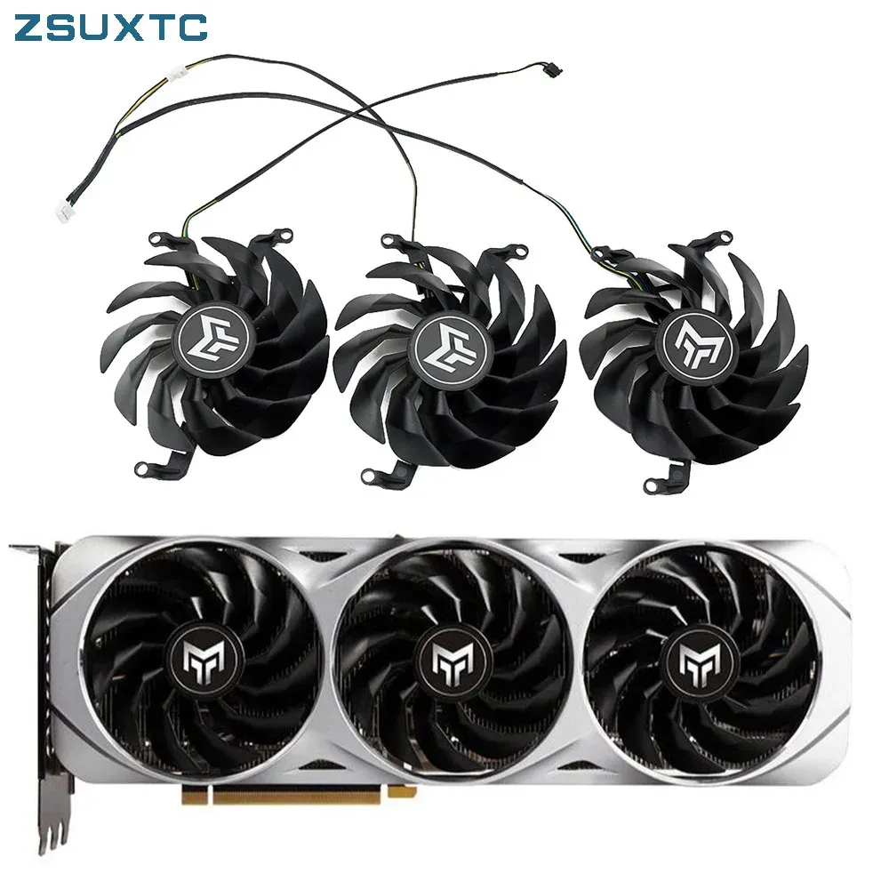 Pads T129215SU видеокарты вентилятора Fan RTX3080 RTX3060 RTX3070 для Galax RTX 3060 3070 3080 3090 TI Metaltop Fan