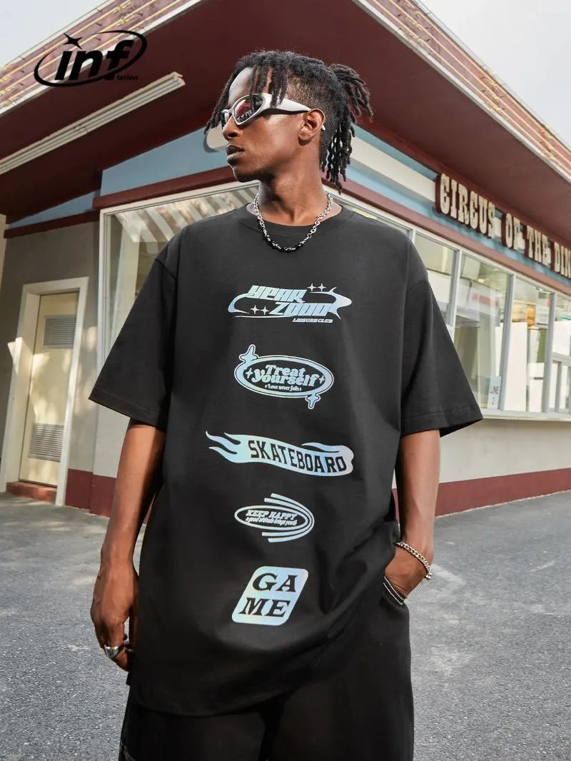 Magliette da uomo inflazione hip hop nere hip hop mastre streetwear estivo magliette di grandi dimensioni