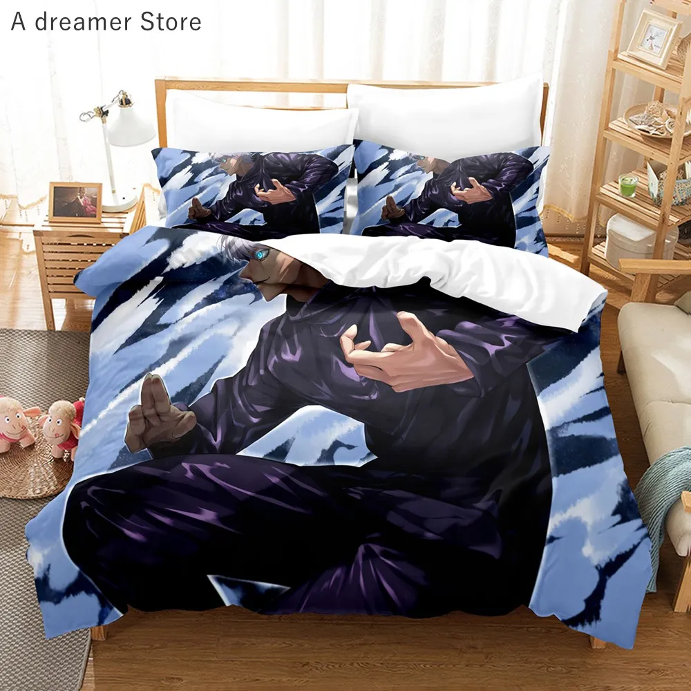 Nya Jujutsu kaisen sängkläder set lyx anime täcke täcker barn vuxna gåva dubbel 200x200 cm sängäcke mjuk hemtextil