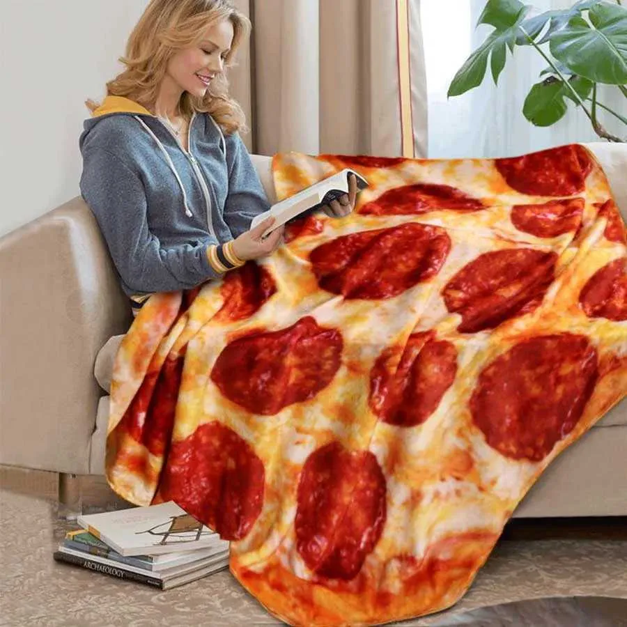 Couvertures Wasart Coral en molleton de corail doux Tortilla Pizza Couverture Mexicaine Round Round Lool Plaid Plaid Litspread Couvercle de jet d'hiver chaud