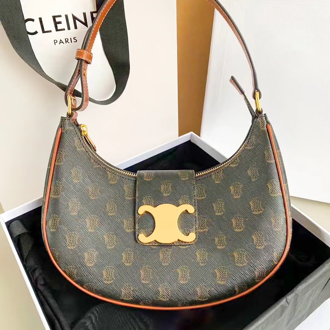 Toptan Üçlü Triomfes Tasarımcı Deri Omuz Çantası Lady Luxurys Ava Kılıfları Yarım Ay Çanta Çantaları Kadın Çapraz Koyuk Altyolu Tote Çanta Adam Koltuklu Hobo Seyahat Çantalar bile