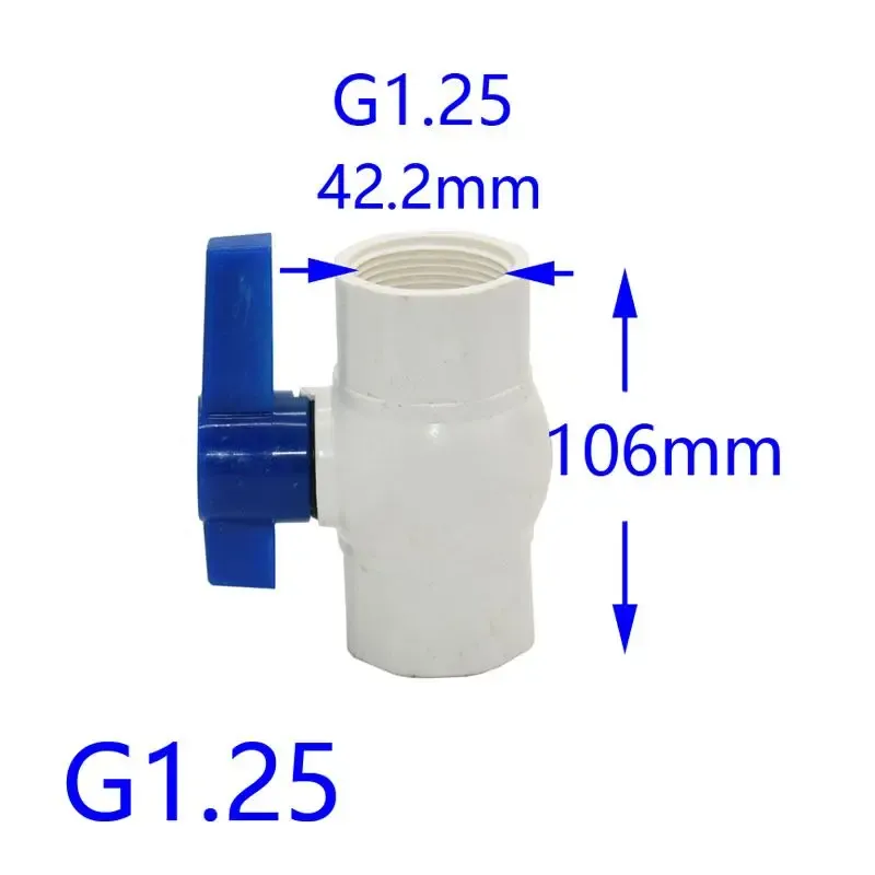 DN32 DN40 DN50 PVC zawór kulkowy ogrodowy dotknięcie 2 -dróg końców G1.25 G1.5 G2 ZAWÓR WODY ZEWNĘTRZNE Kontroler przepływu 1PCS