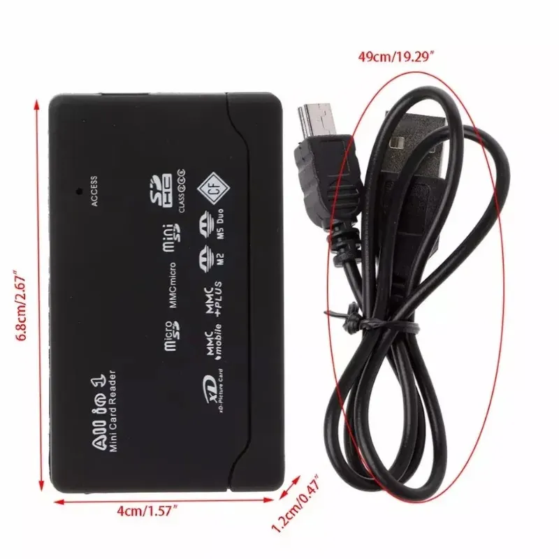 Mini Dx Card Reader Mini Memory Card Reader USB 2.0 480Mbps Flush Mount Micro SD TF MS M2 ...