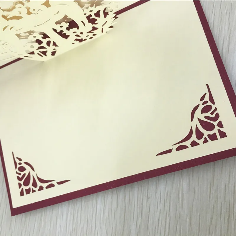 1pcs Angel Kiss Laser Cut Paper Greeting 3D  Up Kirigami Card Wedding Invitation Birthday Valentine`s Day Postcards Gifts (2)