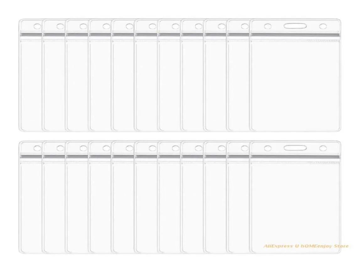 Opakowanie prezentów 100 szt. Wodoodporny przezroczysty plastikowy pionowy znacznik nazwy odznaki identyfikacyjne uchwyty na kartę identyfikacyjną Dropship8712395