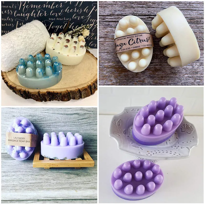 FUNBAKY SOAP criativo DIY molde a fabricação artesanal de sabão de silicone oval de forma de molde de molde de molde 3D Ferramentas de fabricação de sabão