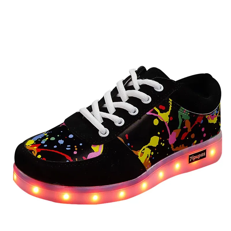 Sneakers Jawaykids 11 Colors Led Luminous Shoes Lovers Led Shoes for Boys Girls Unisex Glowing Sneakers Usb Light Lumineuse Sneakers Kids