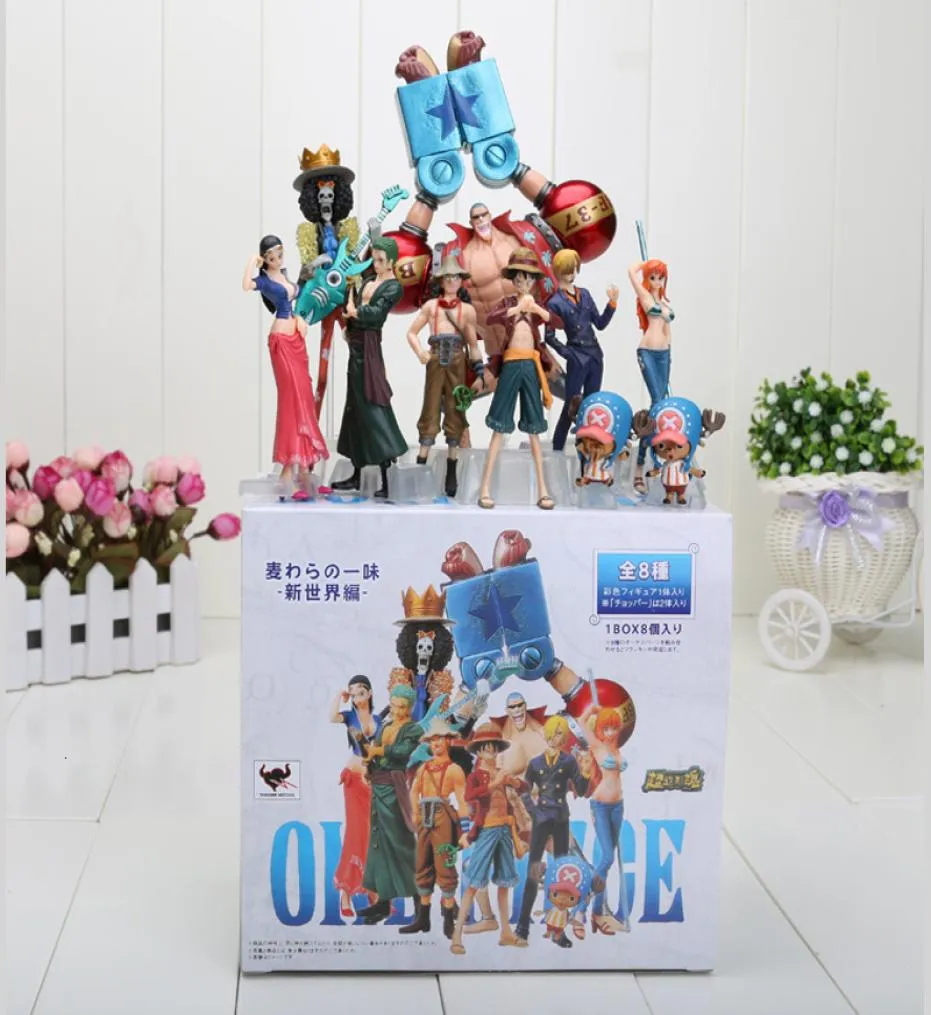 10pcSset Anime One Piece Figuras de ação 2 anos depois Luffy Zoro Sanji Usopp Brook Franky Nami Robin Chopper CJ1912136237819