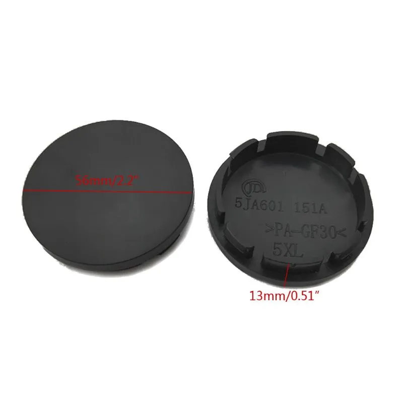 4-Pack 68mm Universal Black Plastic Wheel Center Hub Cap Stickers / Covers