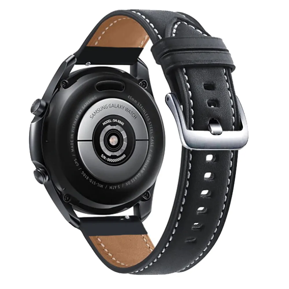 Samsung Galaxy Watch 3 45mm 46mmギアS3フロンティア22mm本革の時計バンドHuawei Watch GT 2/2e Pro用ブレスレット