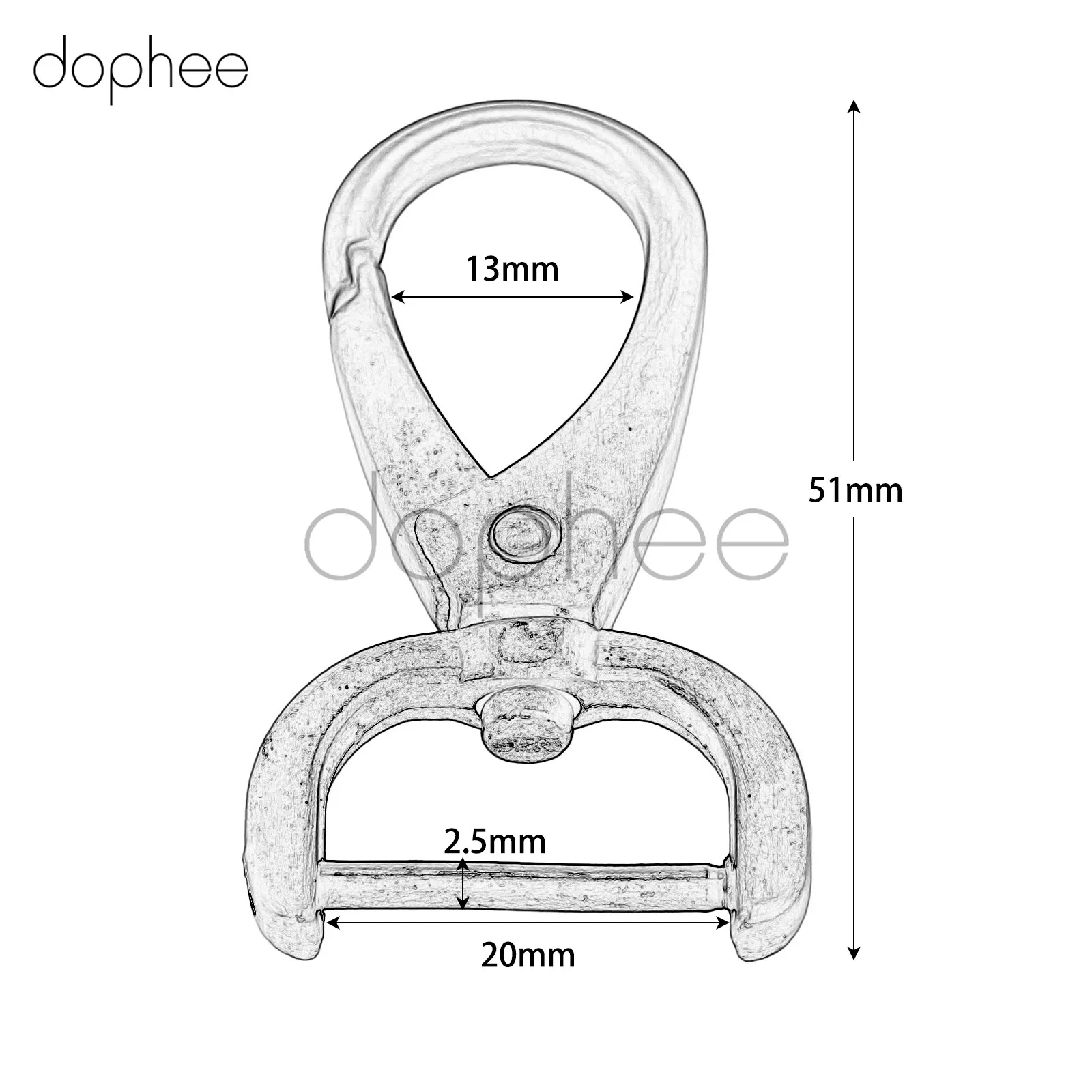 Dophee 1pc Handtasche Beutel Schließe Hummer -Schwenk -Trigger Clips Schnapphaken Lanyard Haken Schnallen Carabiner