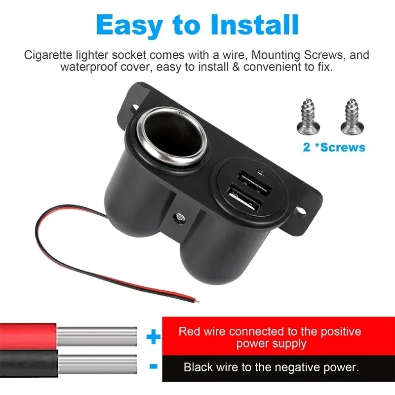 Usb Ports Socket DC 5V Double 3.1A Charger Built-In Car Camper Multi Plug Port Adapter Charger Recessed Cars