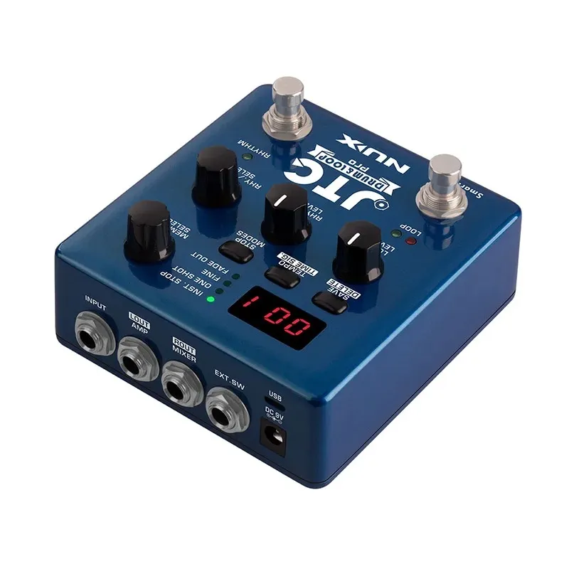 2024 NUX JTC Drum Loop Pro Guitar Guitar Effect Pedal Auto Registrazione Dual Switch Looper Pedal 6 ore Tempo di registrazione 256 Memorie per binari Loop - per